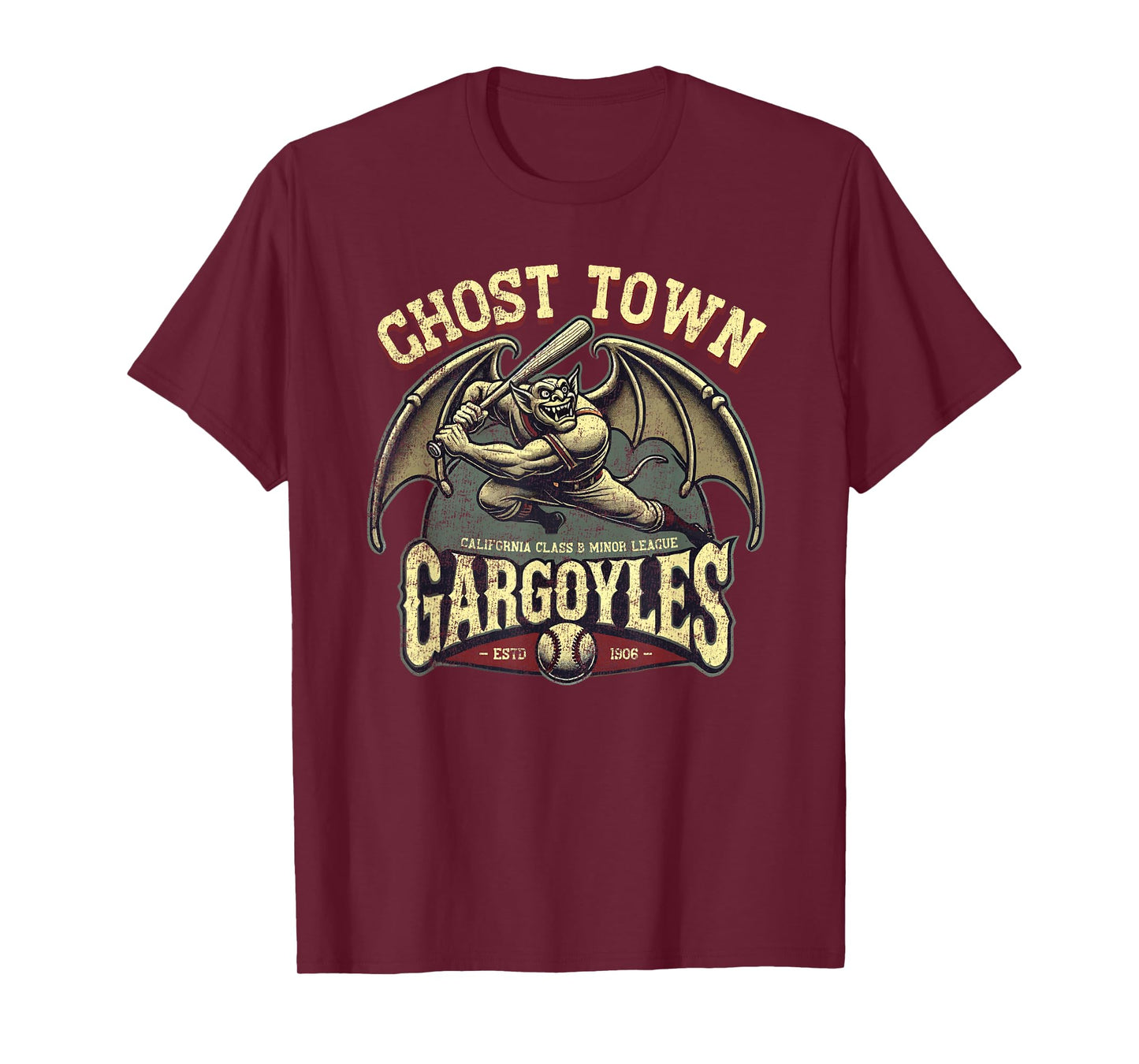 Halloween Ghost Town Gargoyles Minor League Baseball T-Shirt