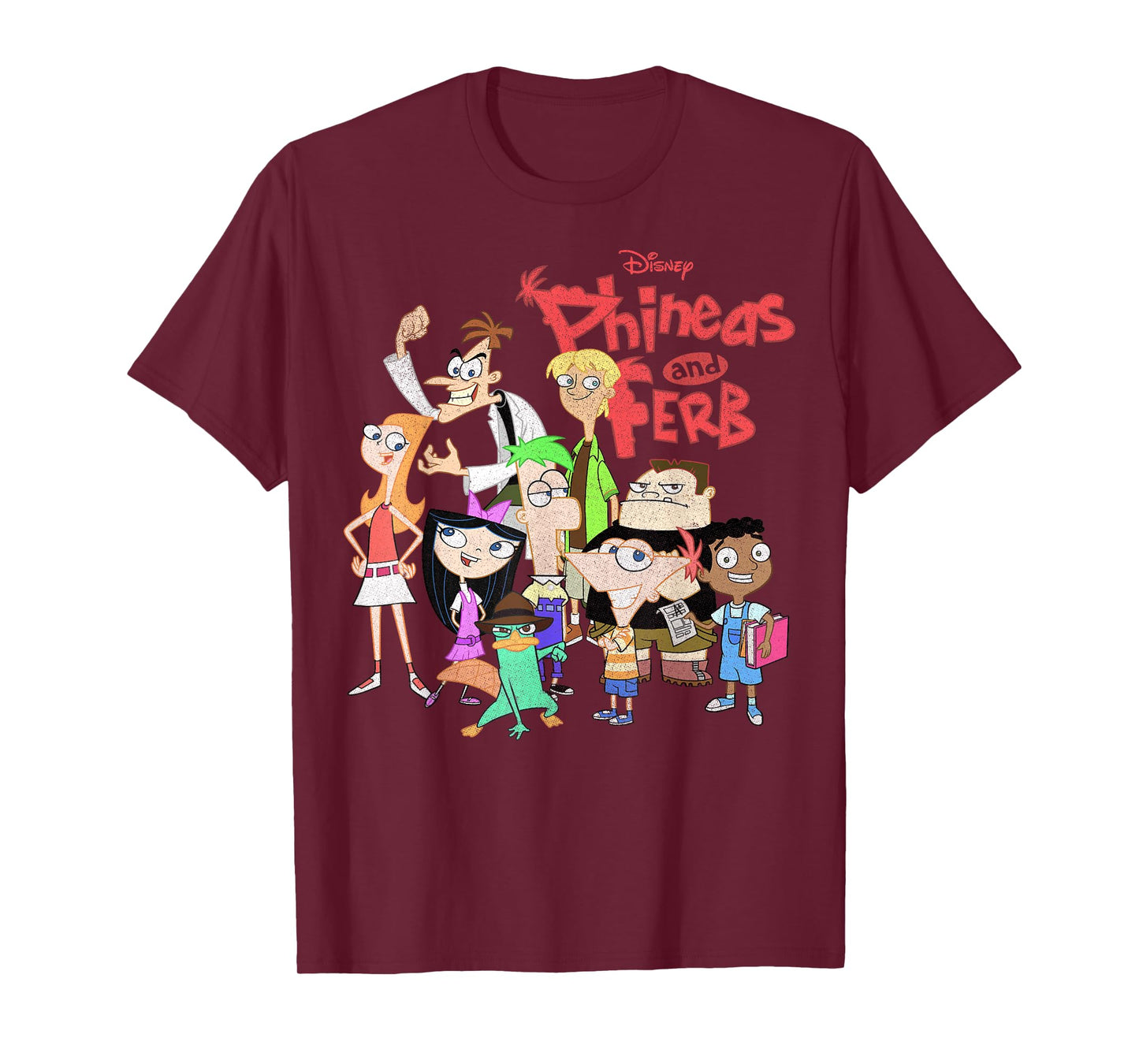 Disney Phineas and Ferb The Group Logo T-Shirt Small
