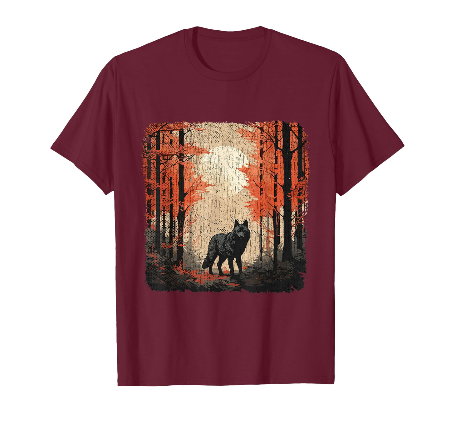Nature Forest Women Landscape Men Children Full Moon Wolf T-Shirt