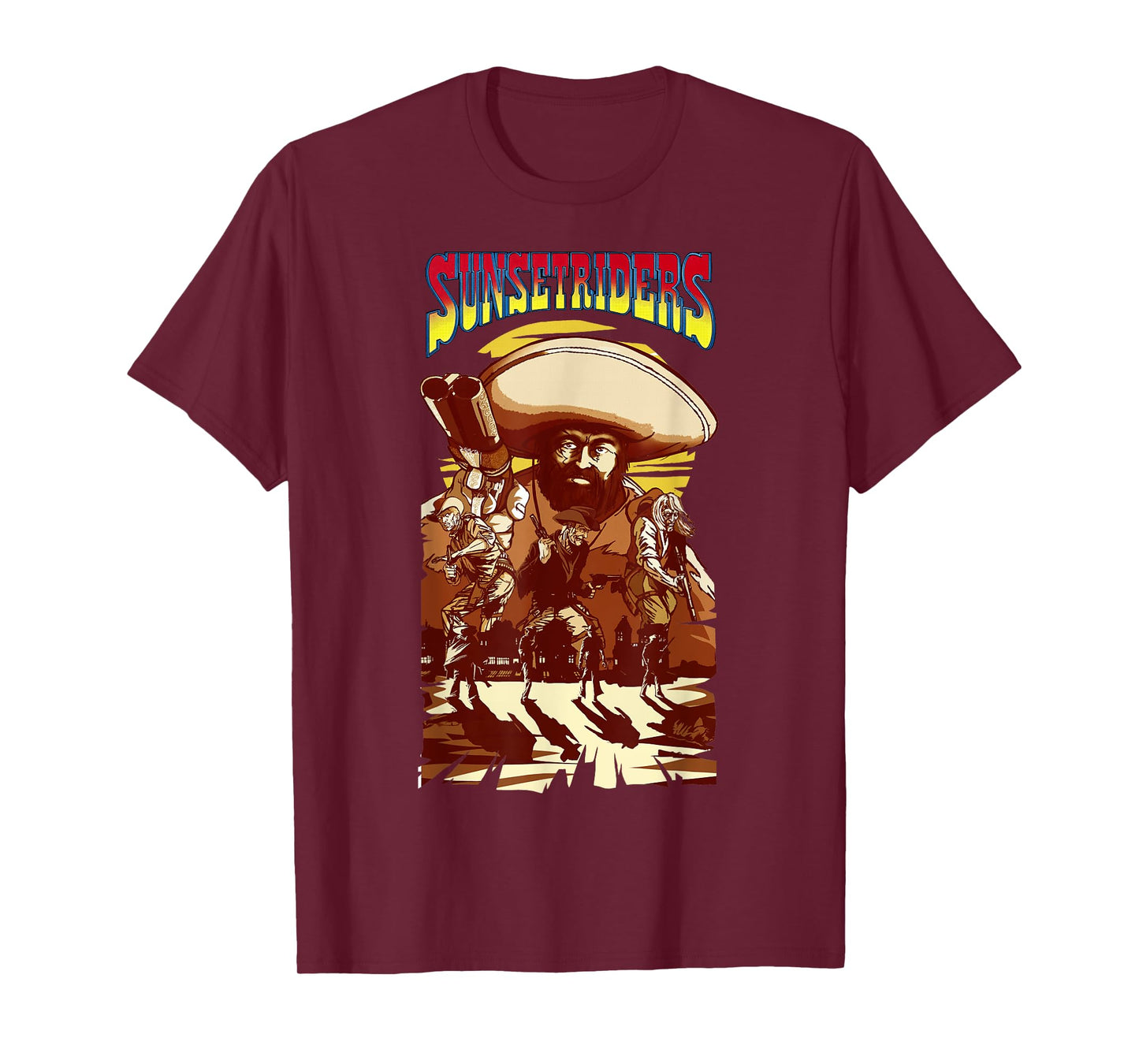 Sunset Riders Poster Movie Custom Wild West Retro Game T-Shirt