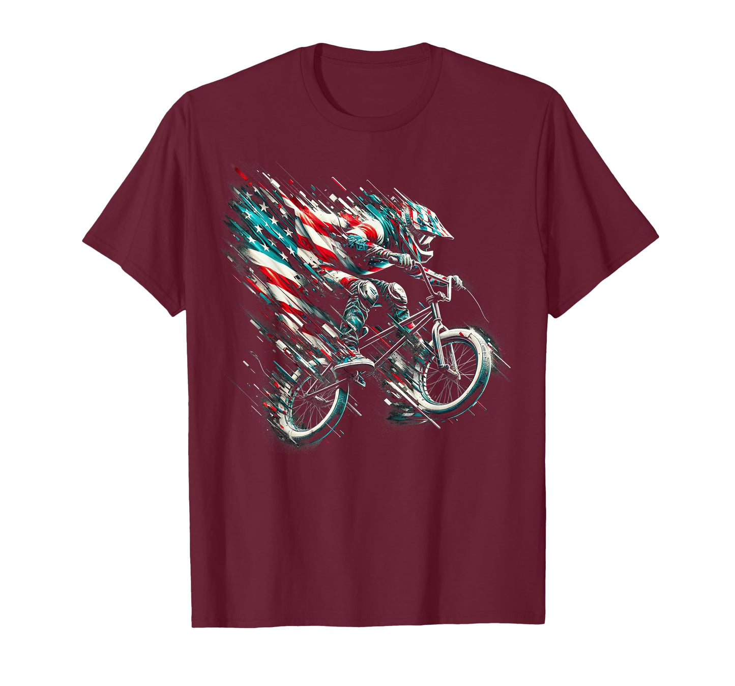 BMX American Flag USA - BMX Vintage Distressed BMX T-Shirt