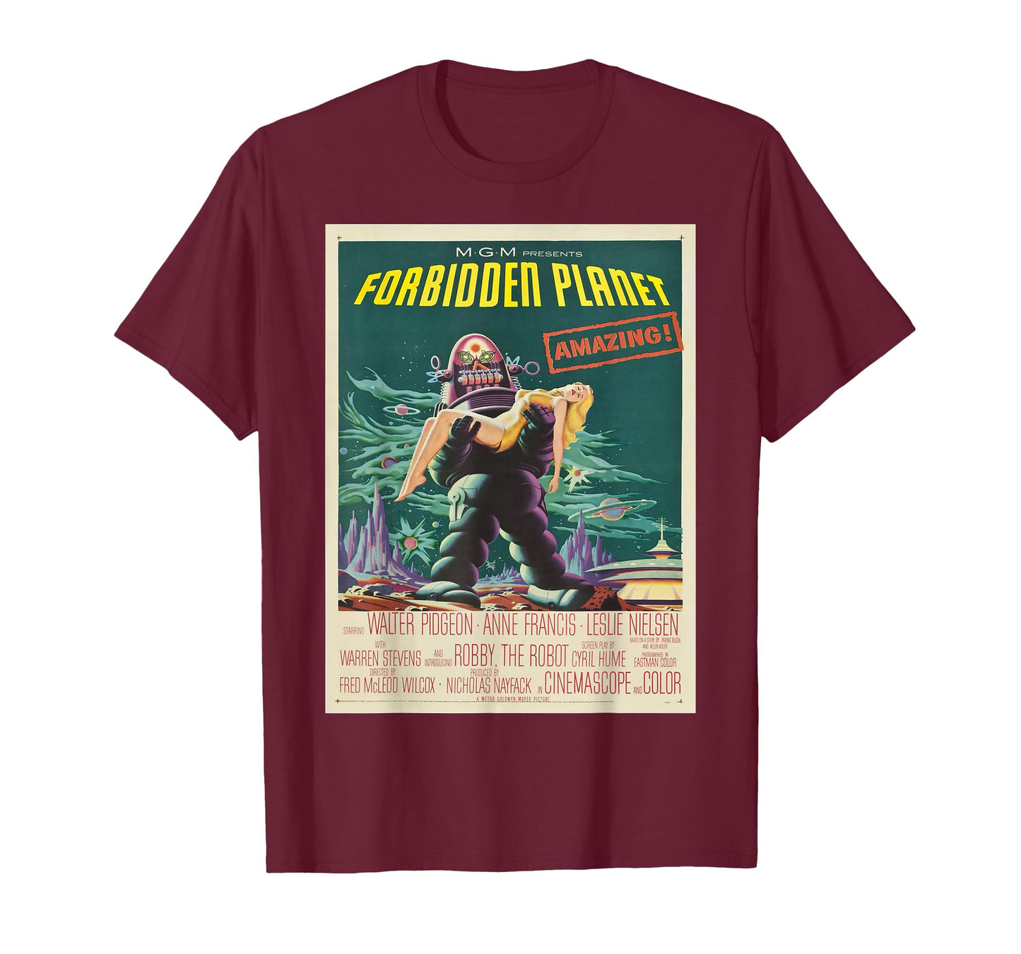 Vintage Images Forbidden Planet T-Shirt - Women's Classic Fit Black Cartoon T-Shirt - Small