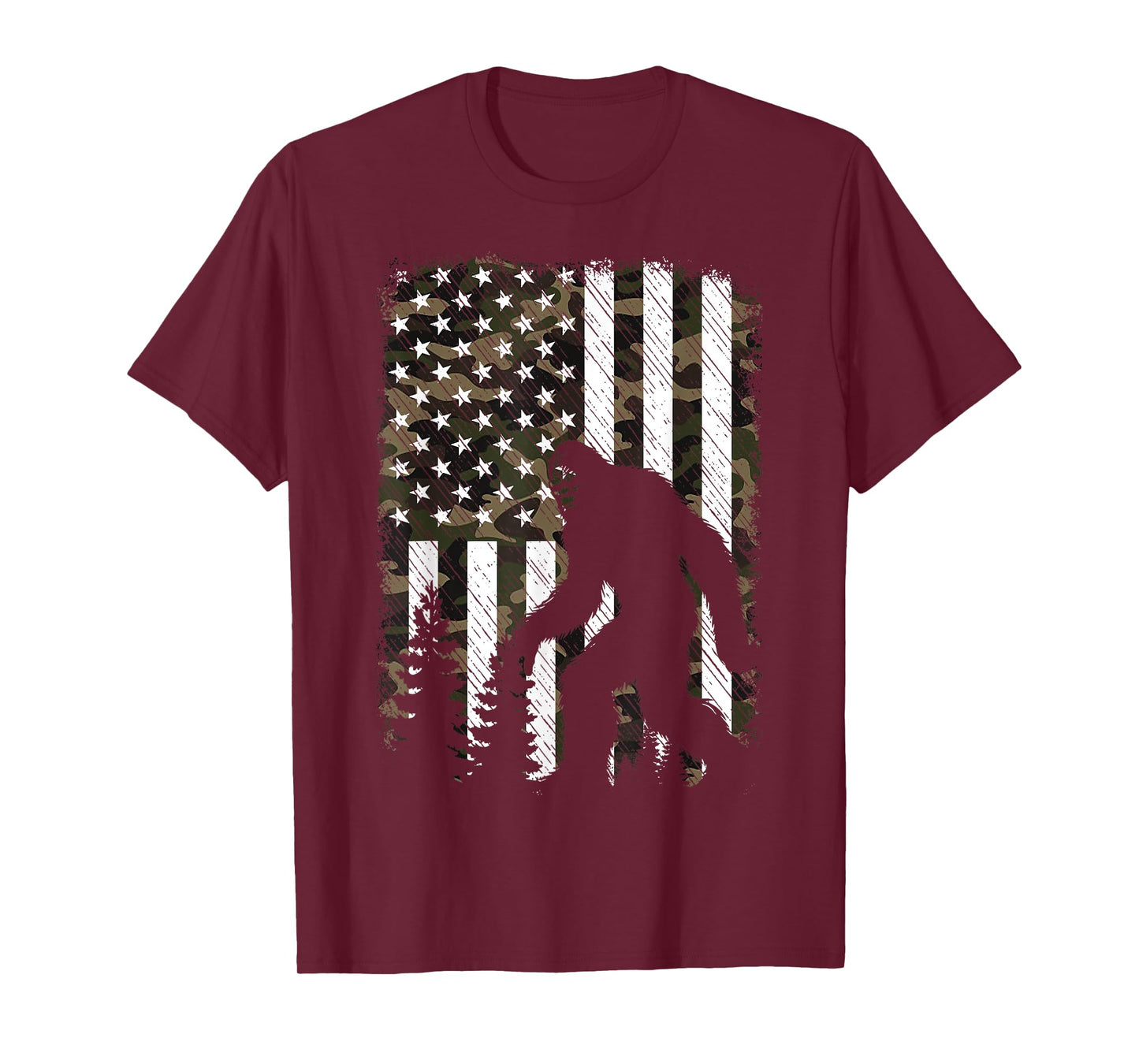 Patriotic Bigfoot Desert Camo American USA Flag Camouflage T-Shirt