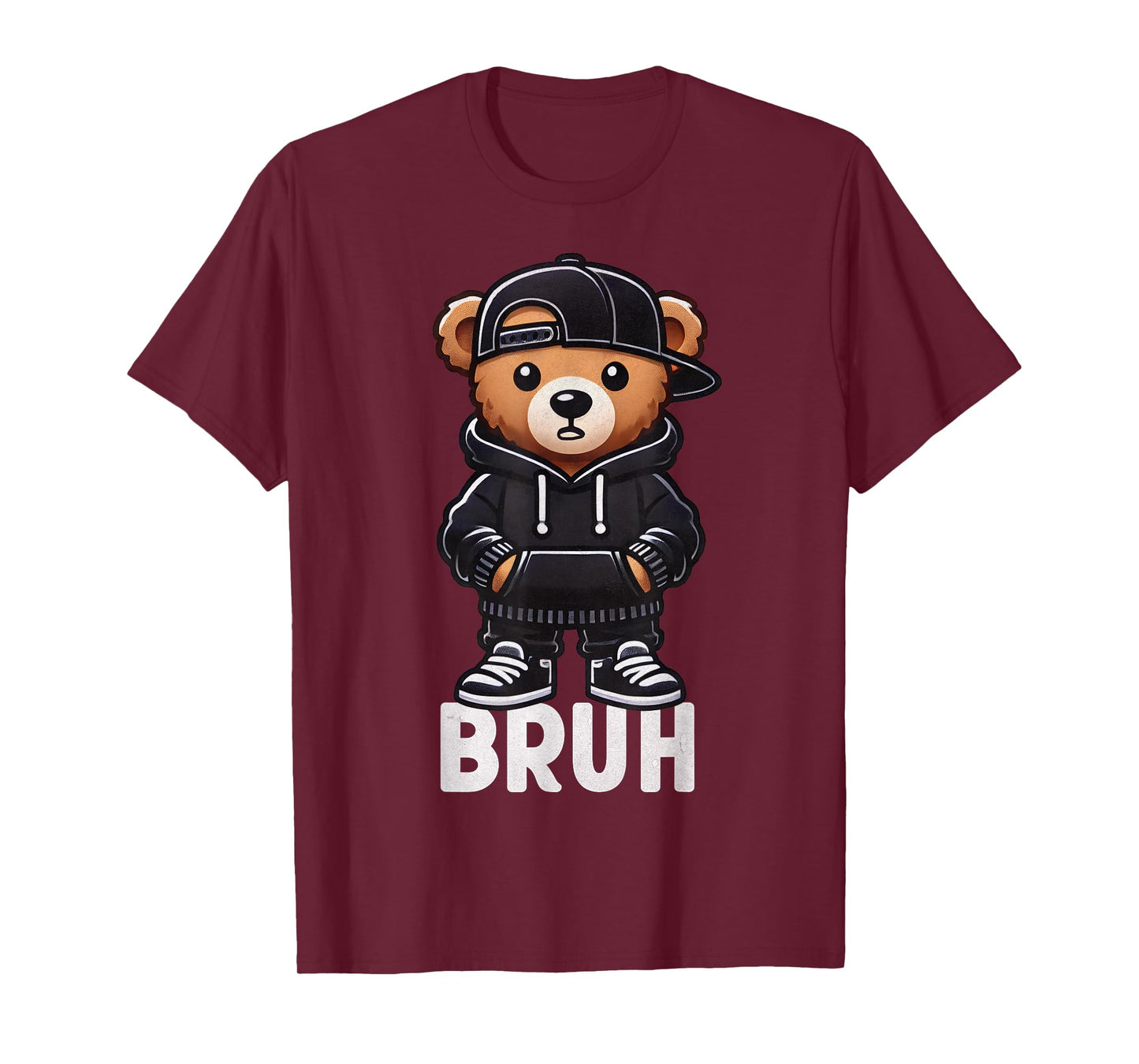 Funny Bruh Meme Hip Hop Teddy Bear Teenager Boys Teen Saying T-Shirt