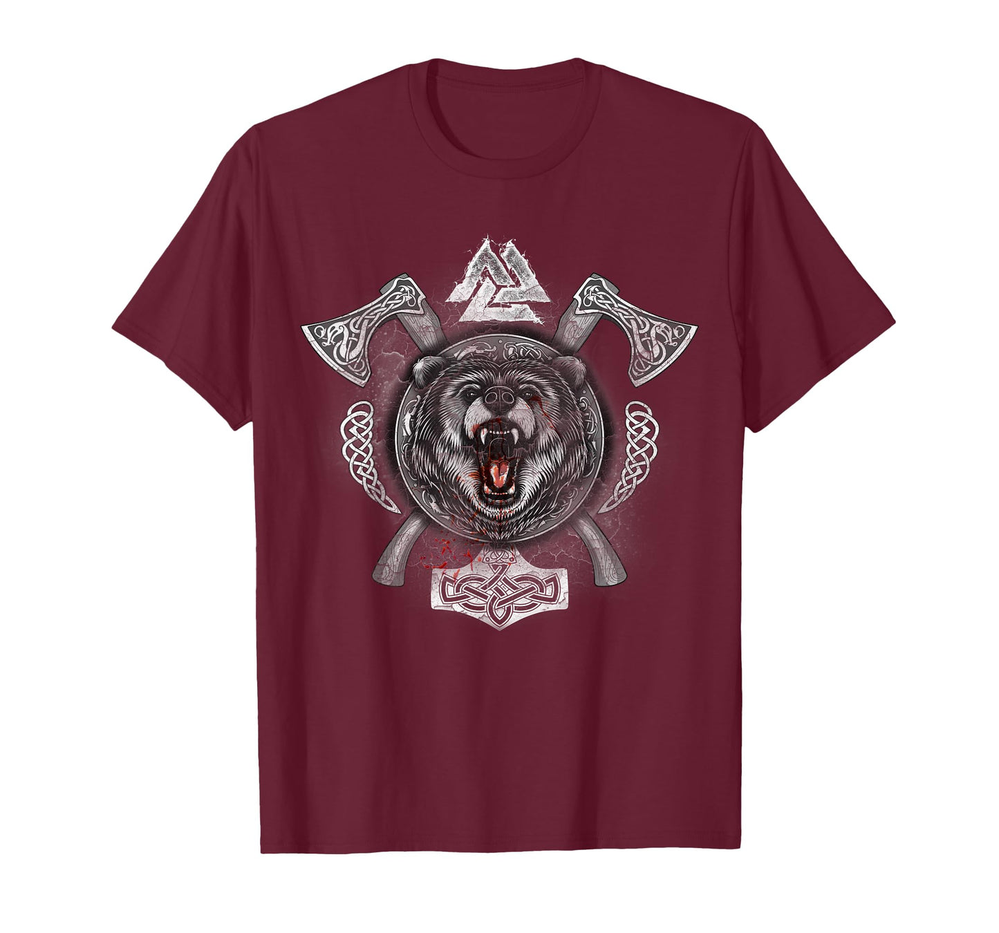 Viking Shirt with Axes Mjolnir Bear Valknut T-Shirt