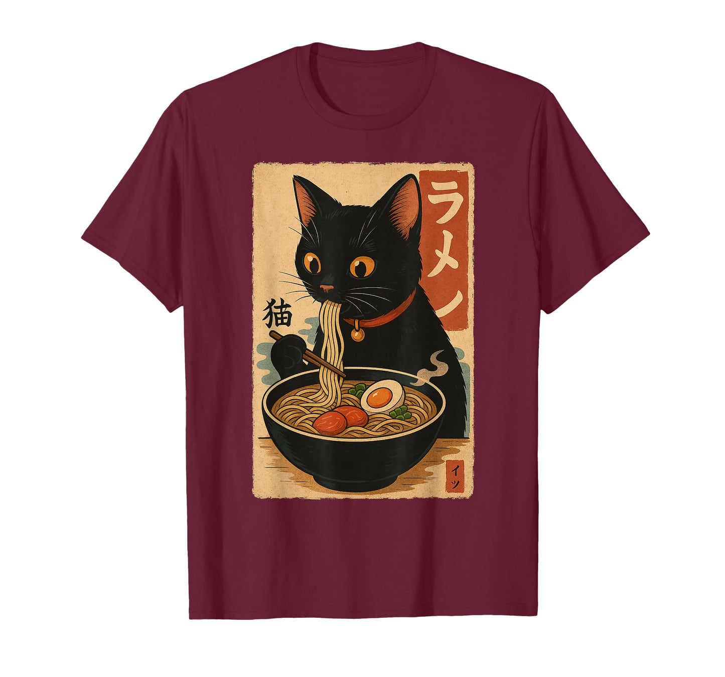 Funny Ramen Cat Japanese Vintage Kawaii Cat Anime Gifts T-Shirt