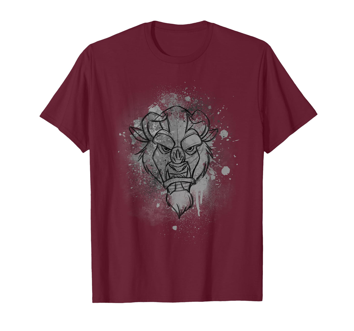 Disney Beauty And The Beast Ink Splatter Beast T-Shirt