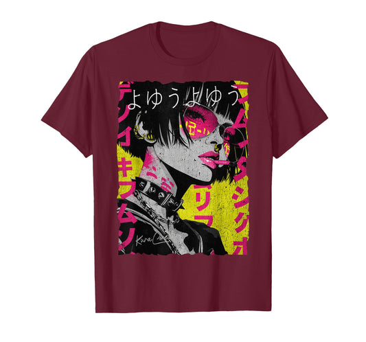 Japanese Streetwear Cyberpunk Y2K Techwear Retro Manga Anime T-Shirt