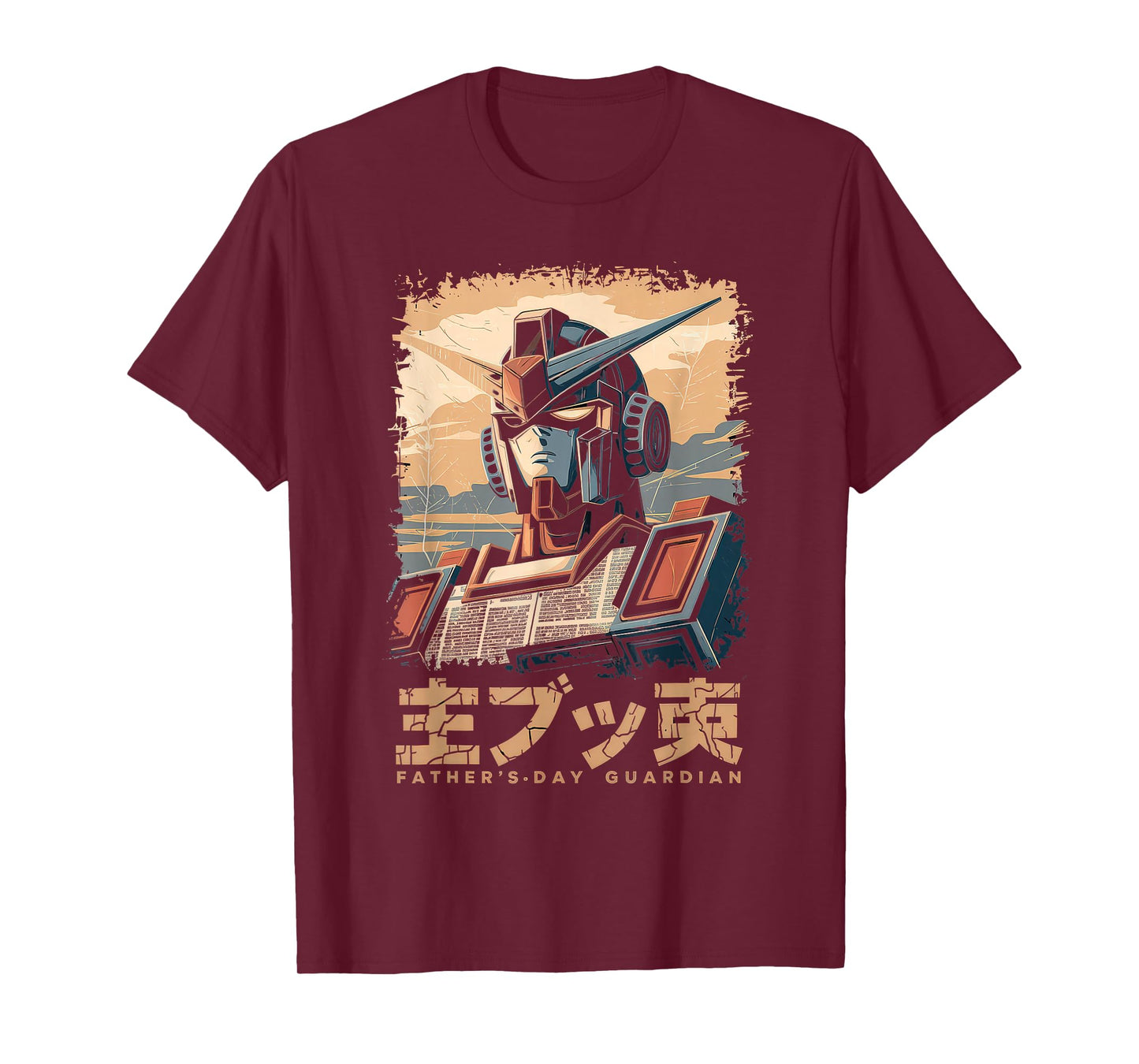 Mecha Tshirt Japanese Mecha Robot Head Anime Art Ukiyo-E T-Shirt