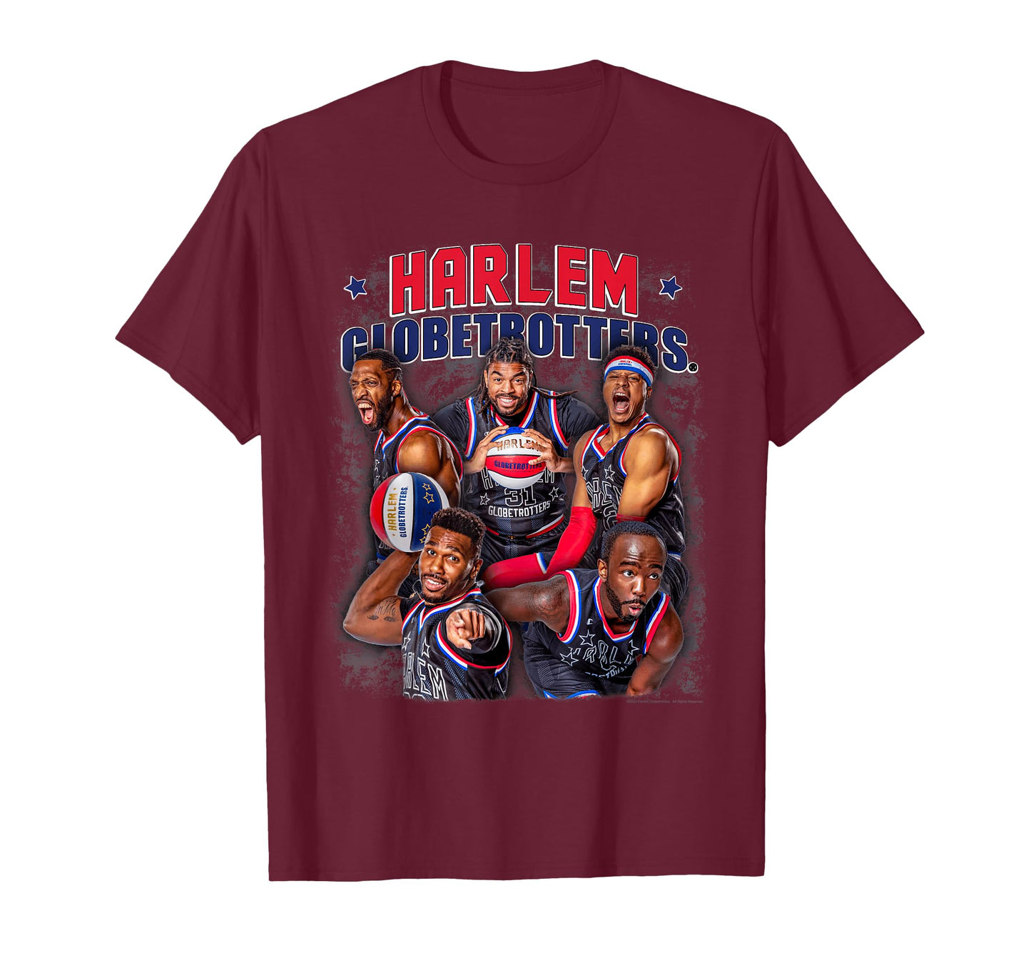 Harlem Globetrotters Basketball Colorful Team Photo T-Shirt