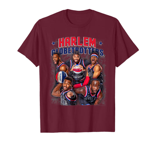 Harlem Globetrotters Basketball Colorful Team Photo T-Shirt