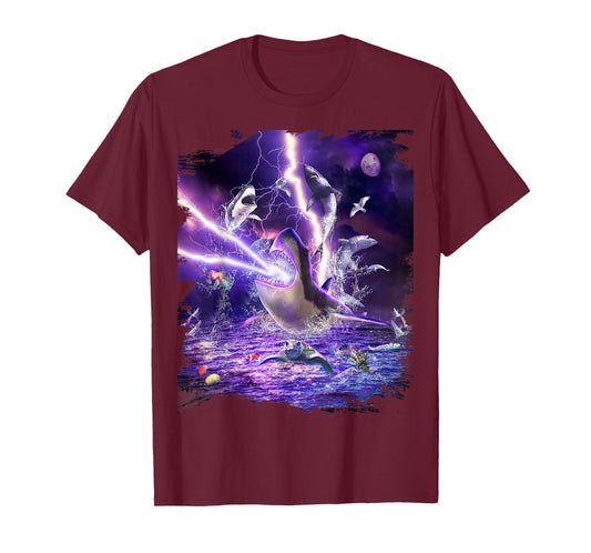 Lightning Shark Sharks Funny T-Shirt