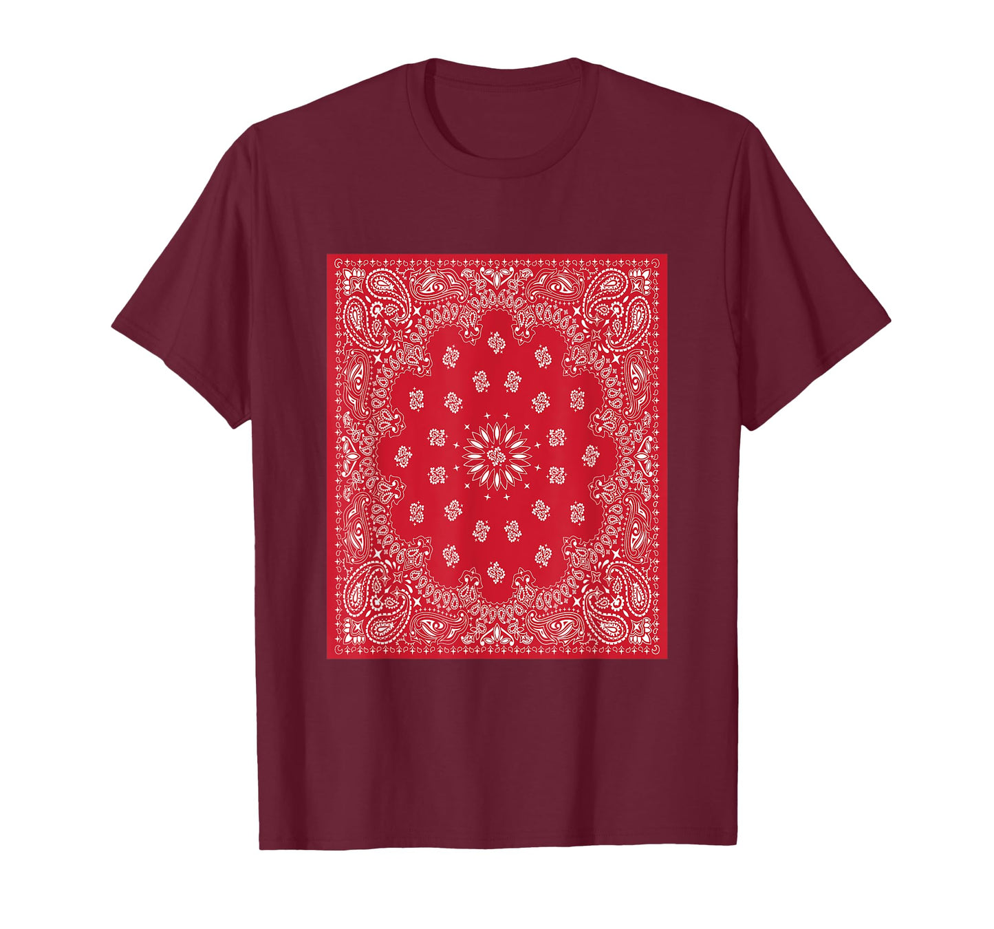 Red Bandana Print White Red Bandana Clothing Outfit OG Blood T-Shirt