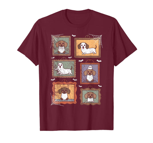 Dog in Ghost Costume Funny Halloween Puppy Lover T-Shirt