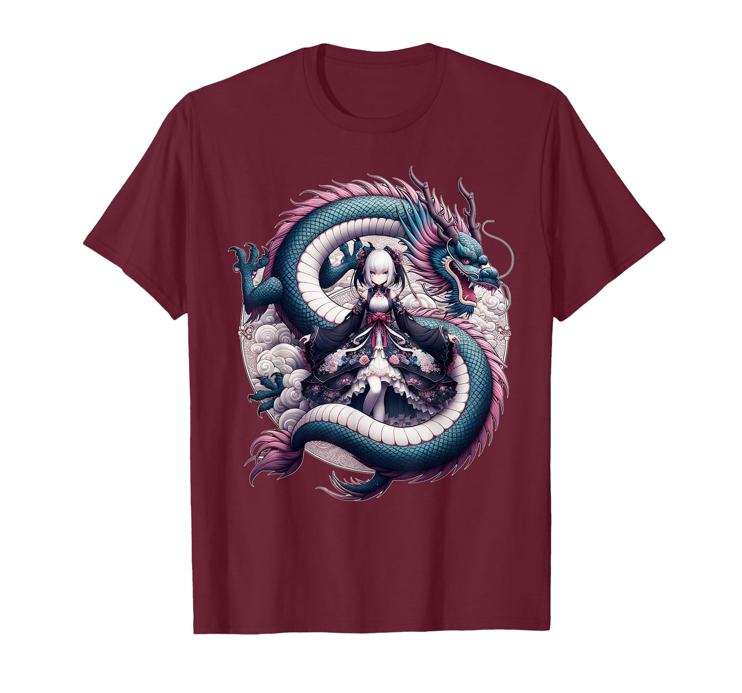 Anime Girl Gothic Waifu Japanese Kawaii Pastel Otaku Dragon T-Shirt