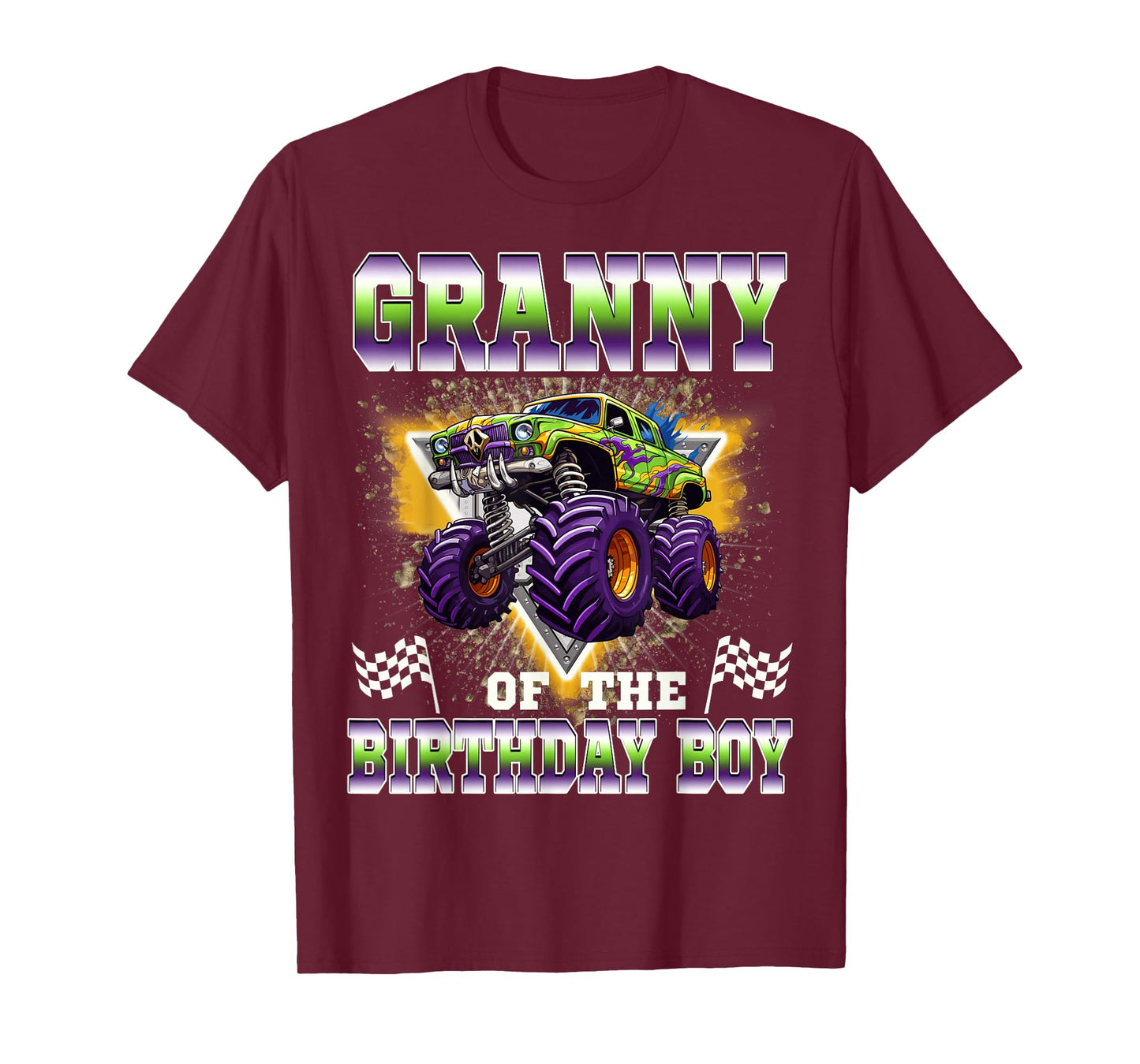 Granny of The Birthday Boy Monster Truck Birthday Family T-Shirt