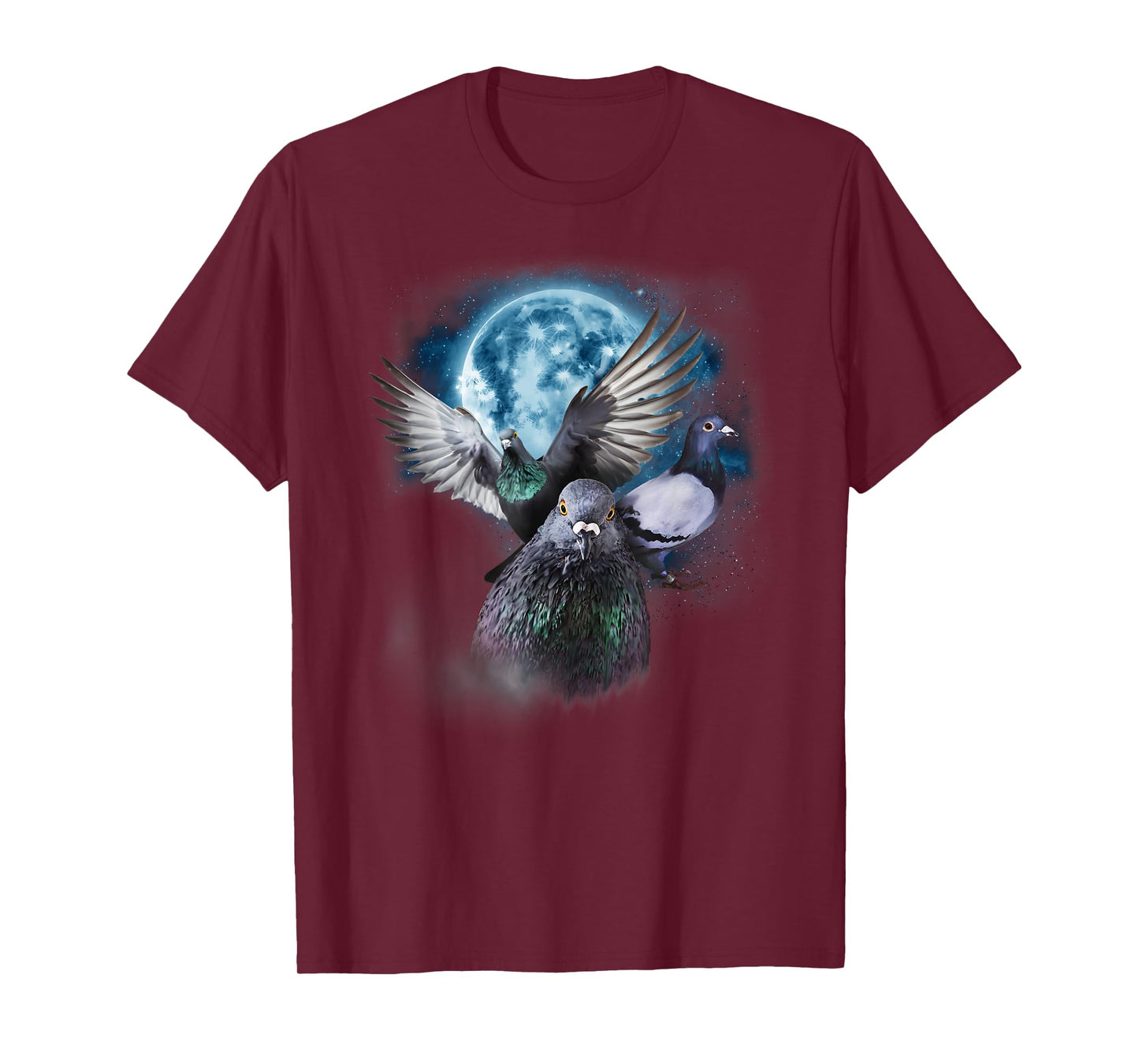 Funny Pigeon Shirt - Funny Pigeons Howling at the Moon T-Shirt