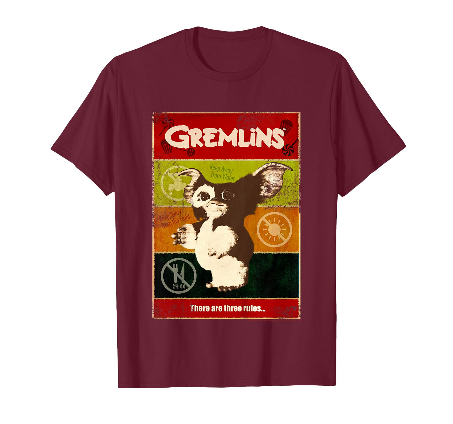Kids Gremlins Gizmo Paneled Three Rules Poster T-Shirt