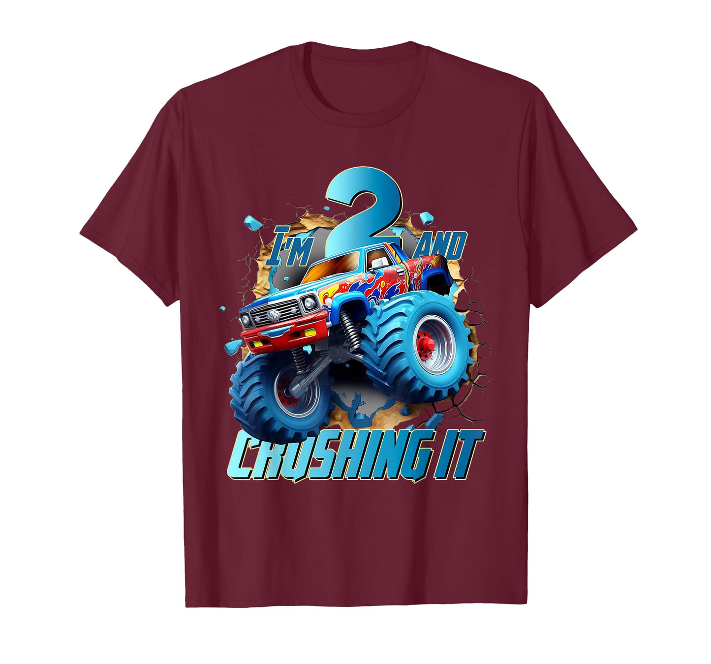 I'm Crushing it Monster Truck 2 Year Old Boys 2nd Birthday T-Shirt