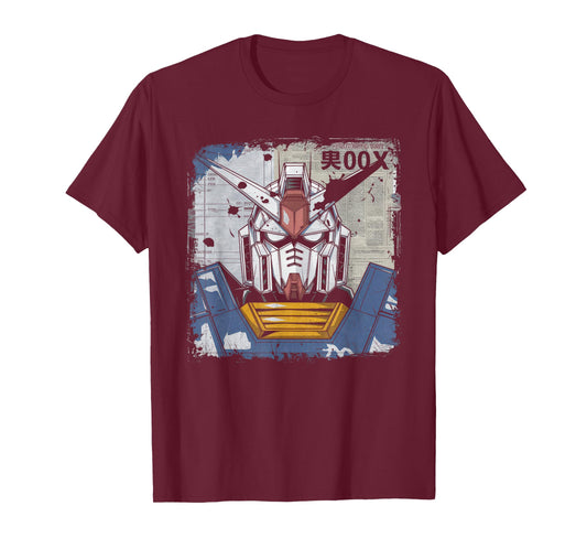 Mecha Tshirt Japanese Mecha Robot Head Anime Art Ukiyo-E T-Shirt