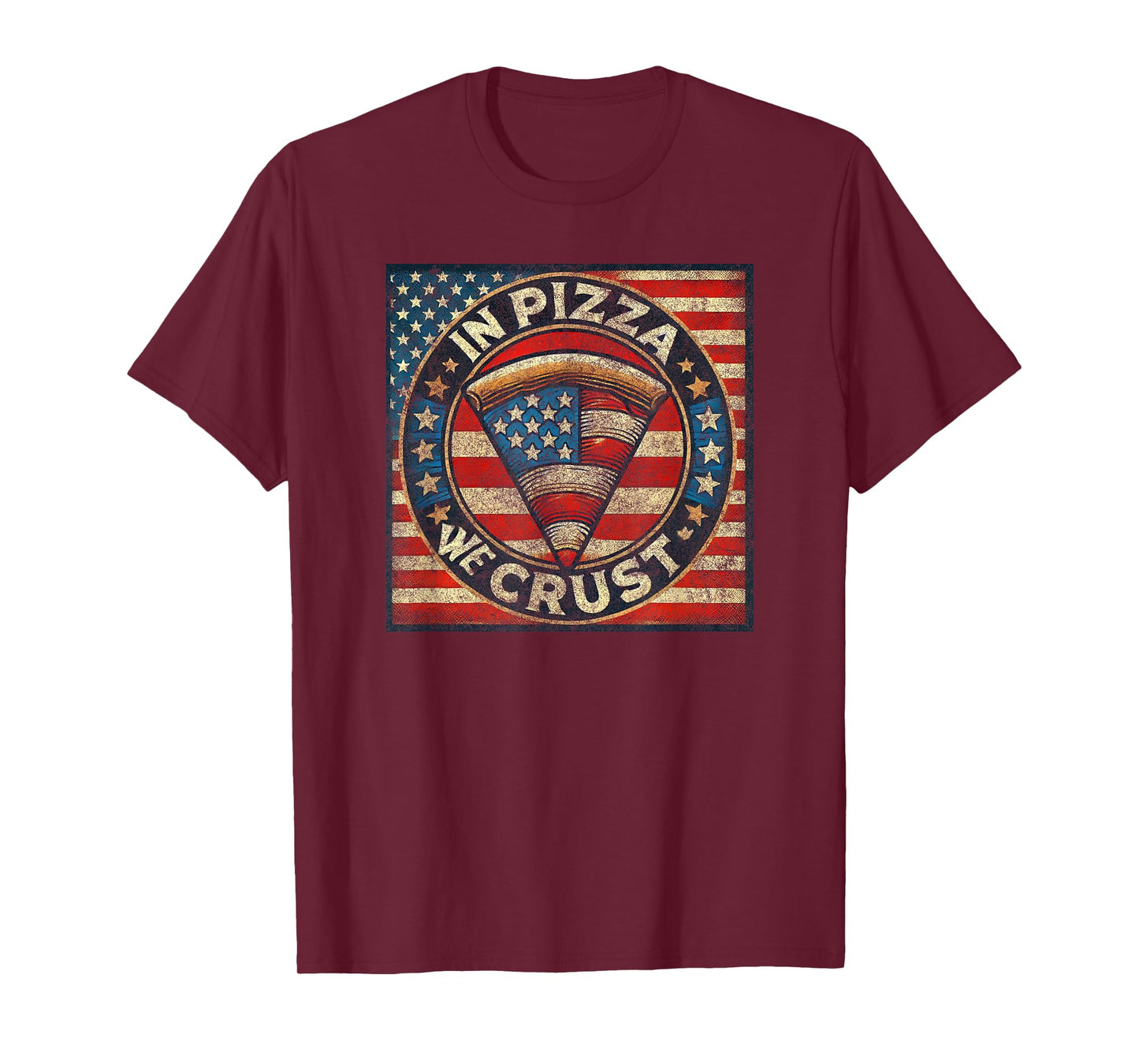 Timeless Retro Patriotic Gift for Foodies Funny Pizza Lovers T-Shirt