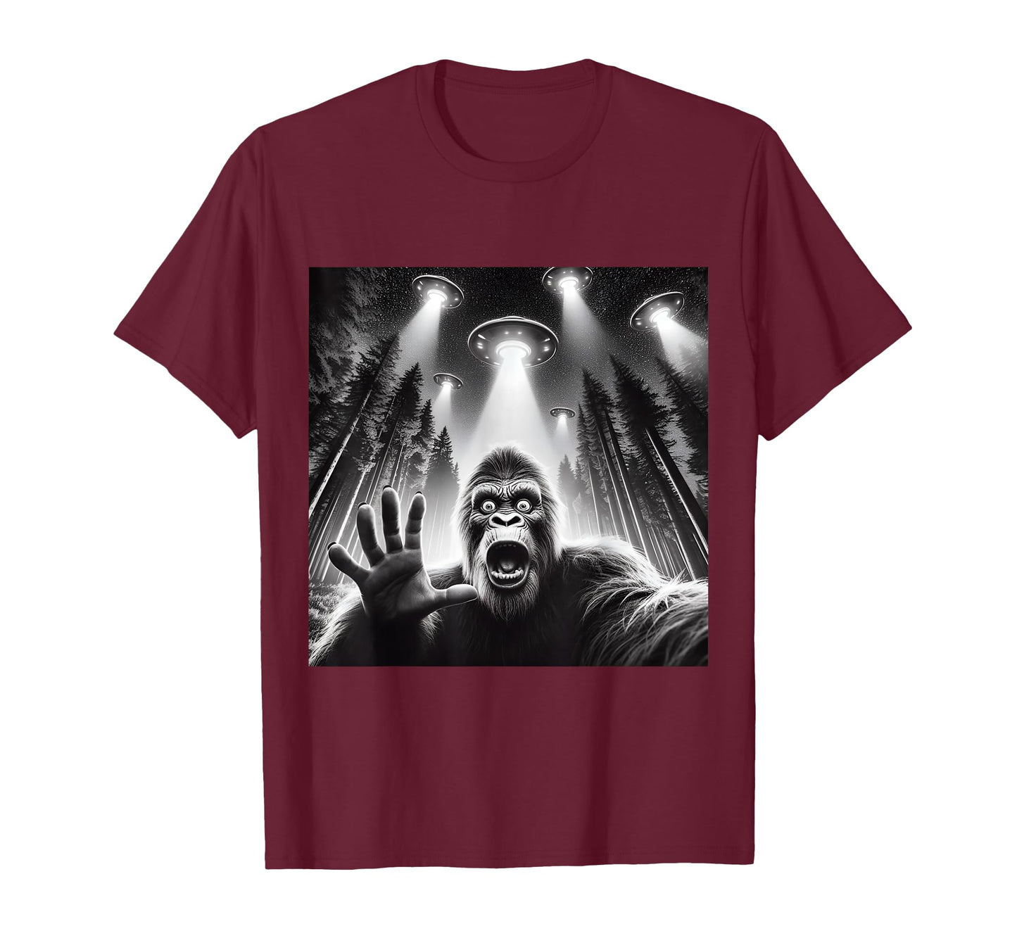 Cool Sasquatch Graphic Tee Men Funny Bigfoot T-Shirt