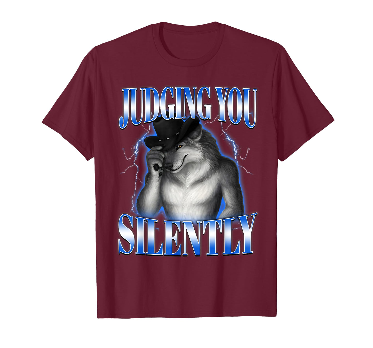 Judging You Silently Funny Alpha Wolf Unhinged Meme Brainrot T-Shirt