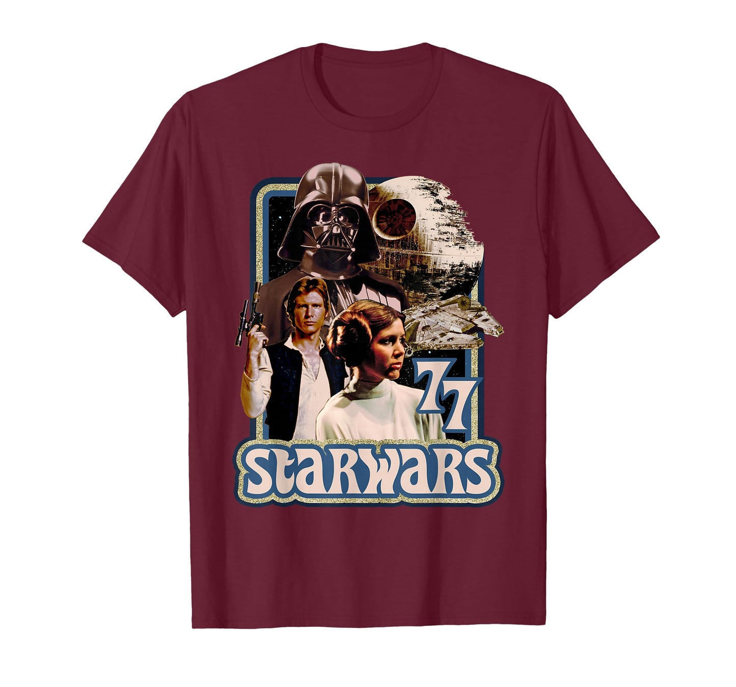Star Wars Vader Solo Leia Retro '77 Poster Graphic T-Shirt T-Shirt