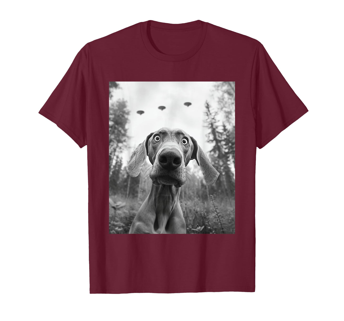 Dog Mom Dad - Funny Alien Selfie Weimaraner UFO T-Shirt for Men Women
