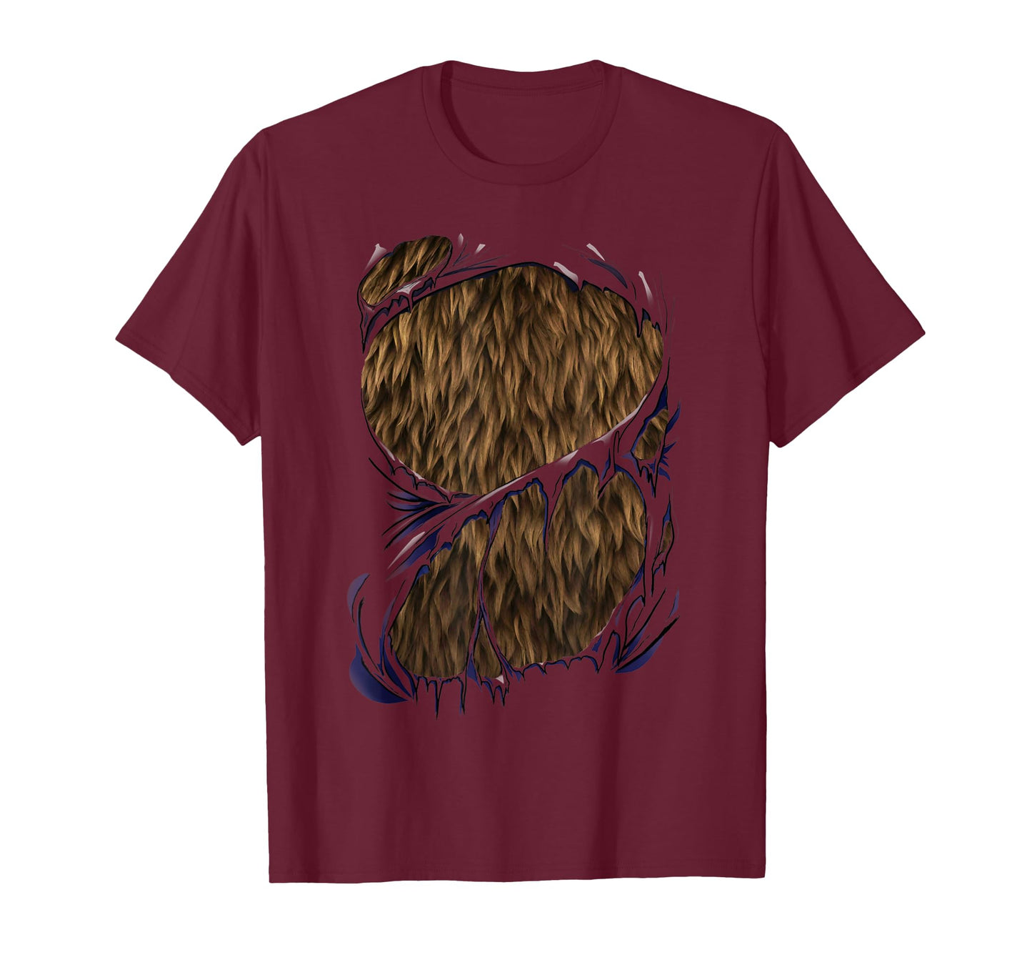 Werewolf Costume for Halloween Brown Fur Bear Beast Cosplay T-Shirt