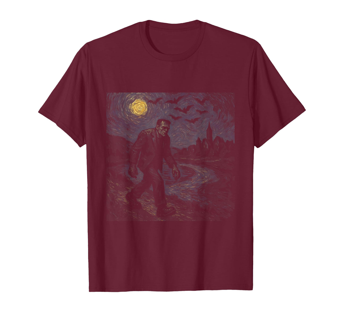 Frankenstein Starry Night - Funny Van Gogh Halloween T-Shirt