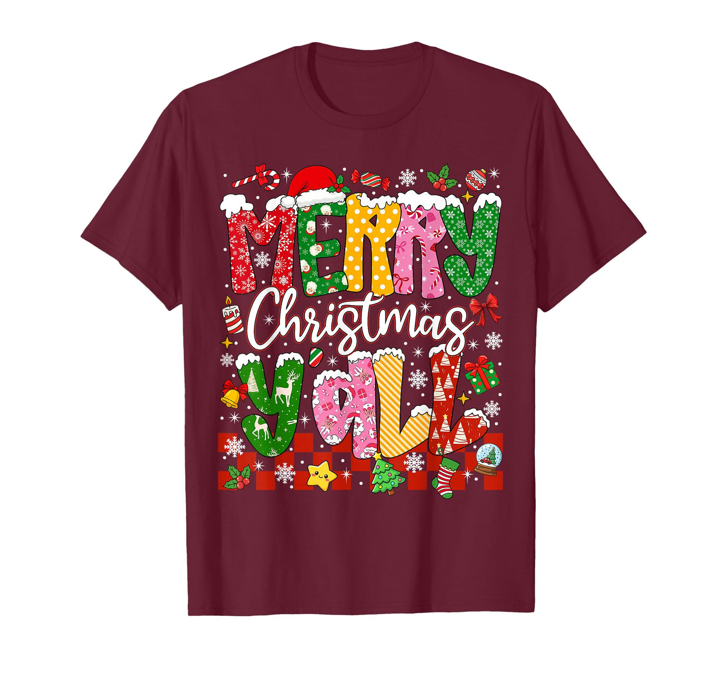 Merry Christmas Y'all Xmas Holiday Men Women Family Matching T-Shirt
