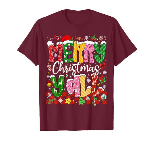Merry Christmas Y'all Xmas Holiday Men Women Family Matching T-Shirt