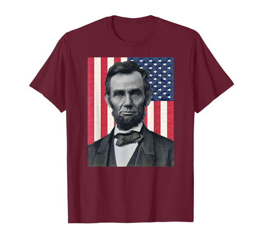 Abraham Abe Lincoln July 4th Holiday USA President Patriot T-Shirt