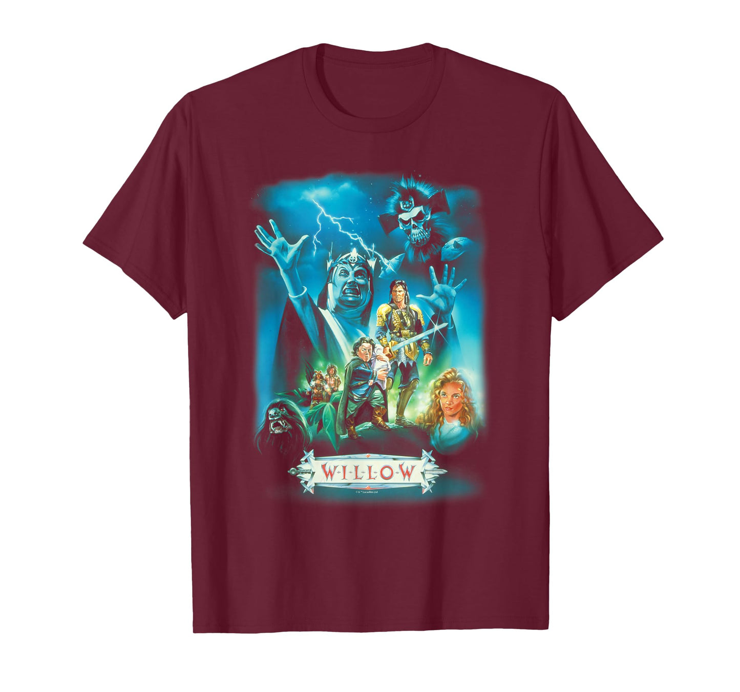 Lucasfilm Willow Illustrated Blue Movie Poster T-Shirt