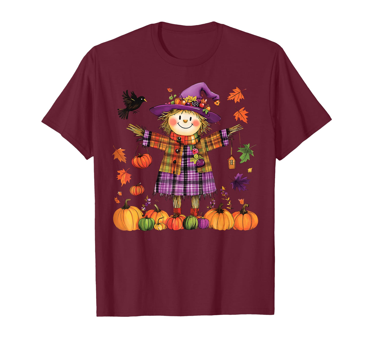 Scarecrow Happy Fall Y'all Pumpkin Thanksgiving Halloween T-Shirt