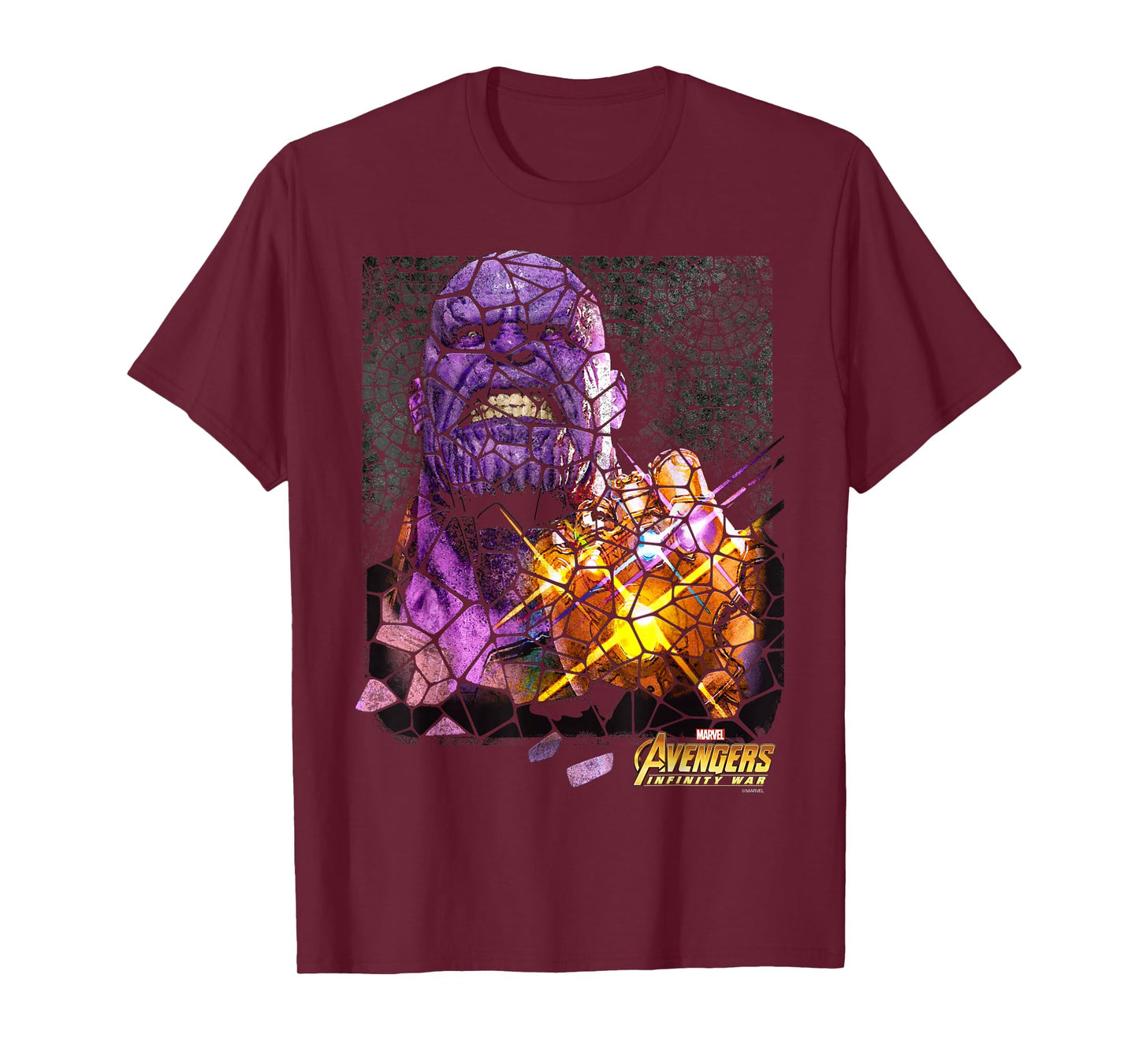 Marvel Infinity War Thanos Stained Glass Graphic T-Shirt T-Shirt