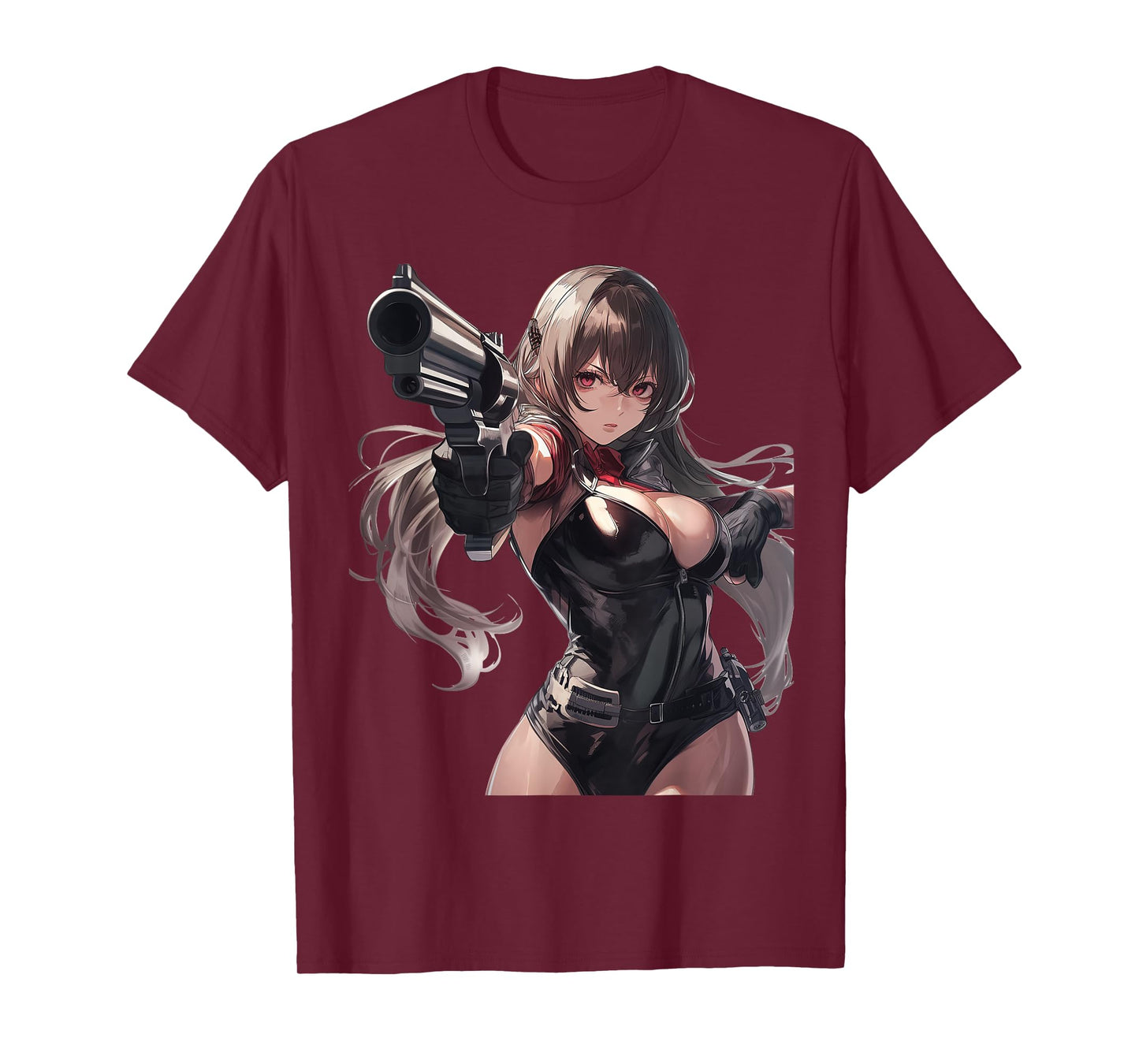 Dinosaurus Rekx Anime Waifu Graphic T-Shirt, Small, Black