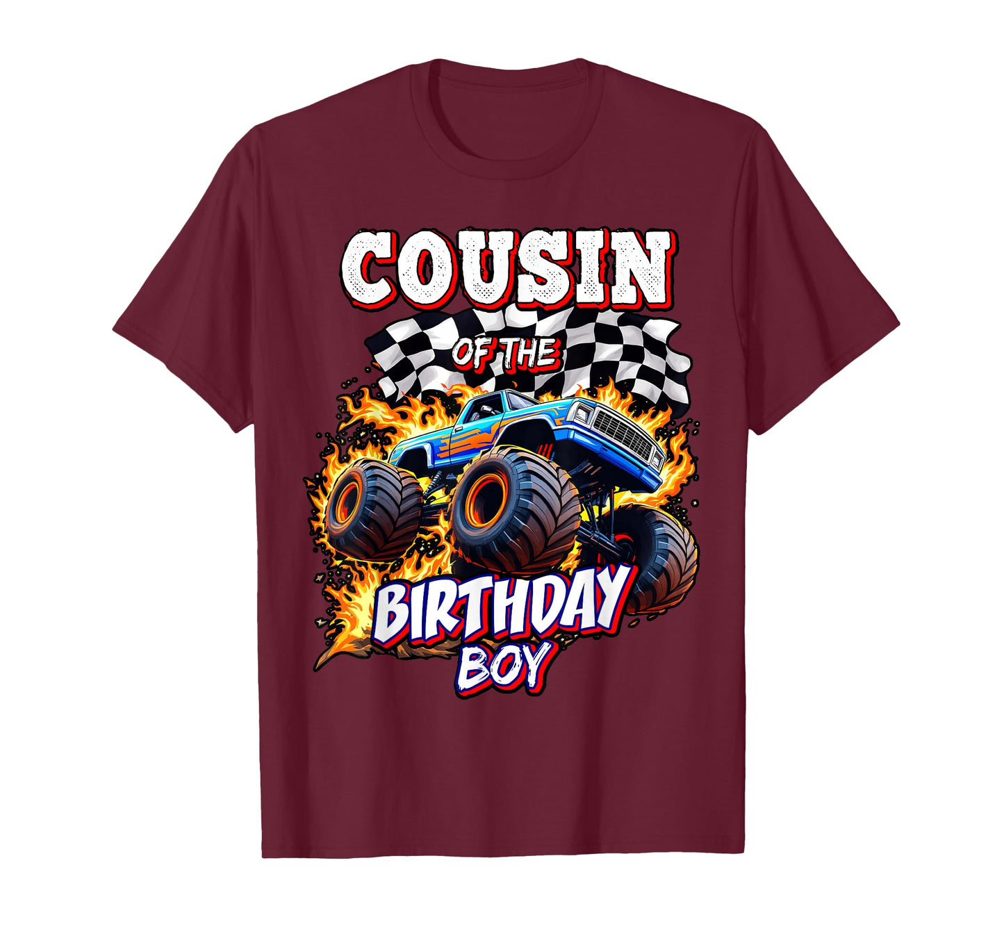 Cousin of the Birthday Boy Monster Truck Birthday Party T-Shirt