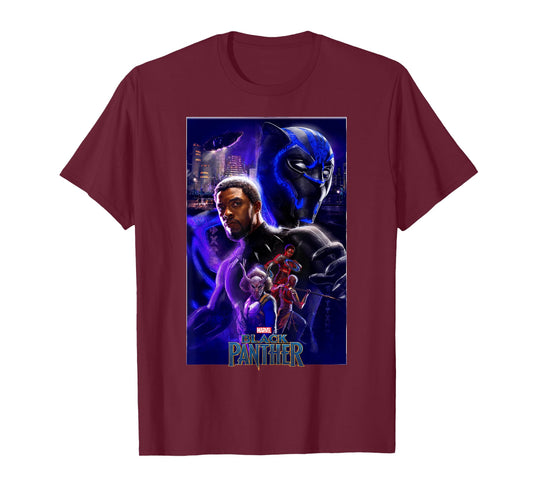Marvel Black Panther Movie Wakanda Purple Poster T-Shirt T-Shirt