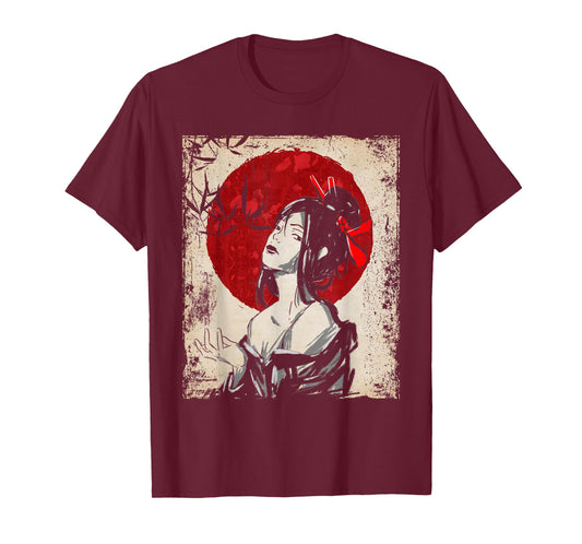Japan Geisha Japanese Art Retro Women T-Shirt