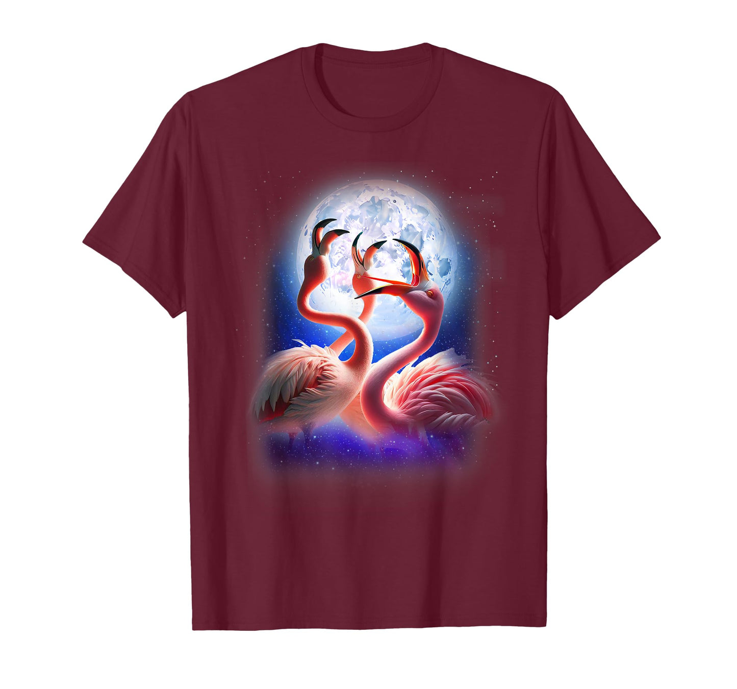 3 Flamingos Howling At The Moon Funny Pink Flamingo Lover T-Shirt