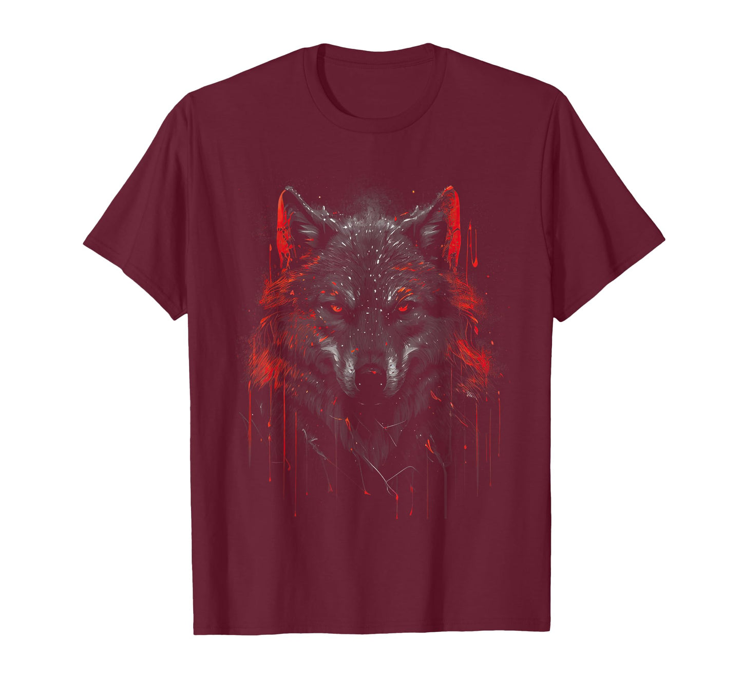 Wolf Dark Lone Moon Savage Mythical Wild Art T-Shirt