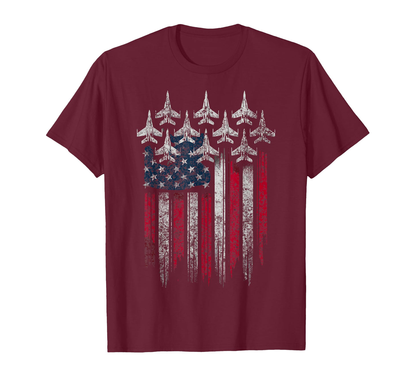 Patriotic USA Flag Fighter Jets Lover 4th of July T-Shirt