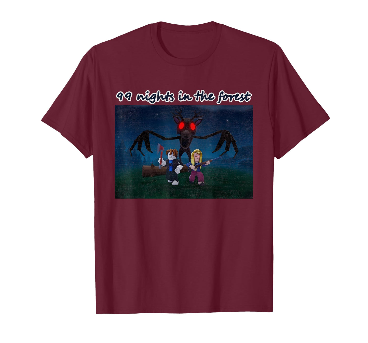 Funny 99 Nights Halloween Gamer Deer in The Forest Kids Meme T-Shirt