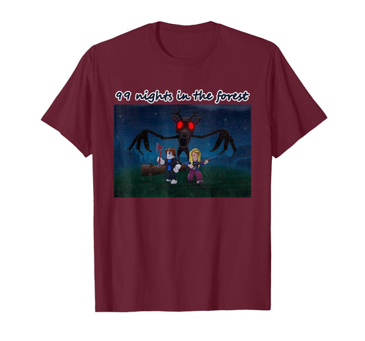 Funny 99 Nights Halloween Gamer Deer in The Forest Kids Meme T-Shirt
