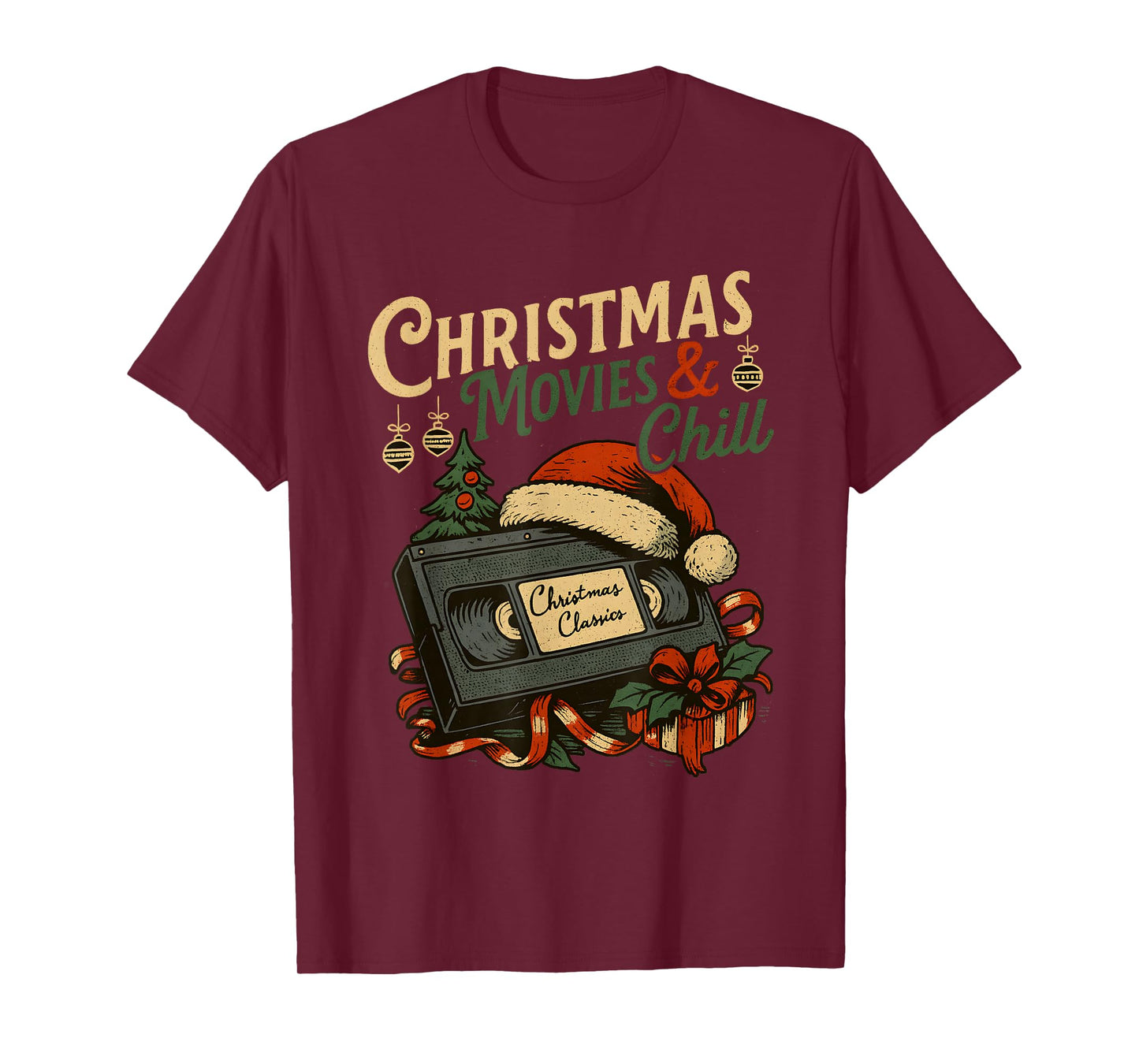 Christmas Movies Chill Vintage Tape Holiday Cozy T-Shirt