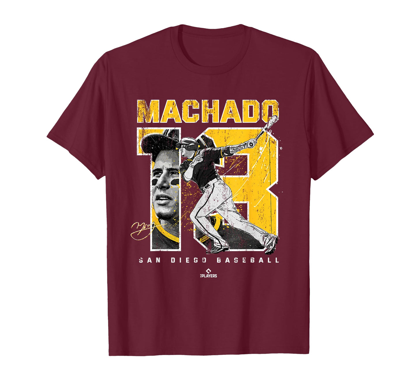Number and Portrait Manny Machado San Diego MLBPA T-Shirt