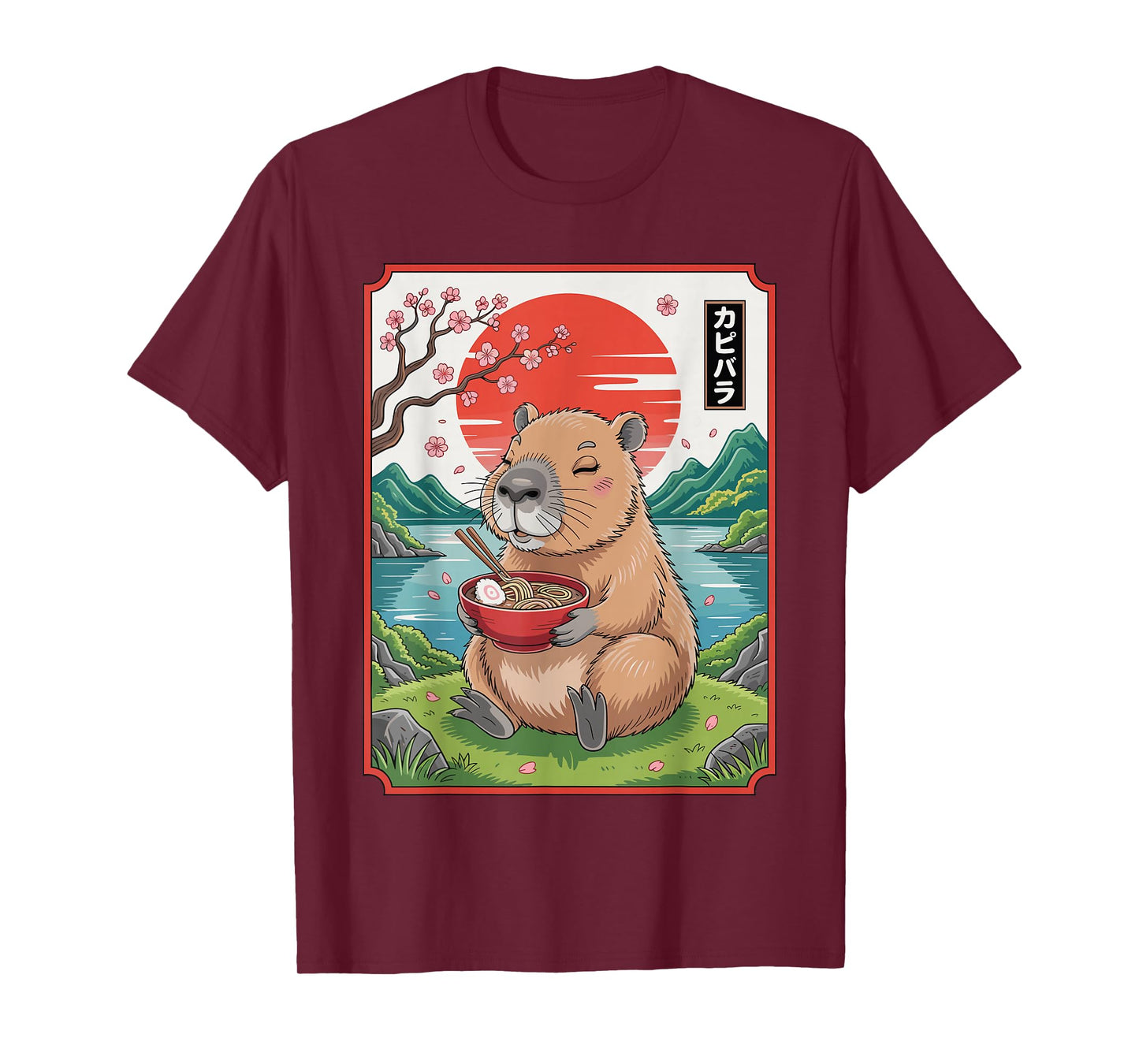 Kawaii Capybara Ramen Vintage Japanese Anime Lover Capy T-Shirt