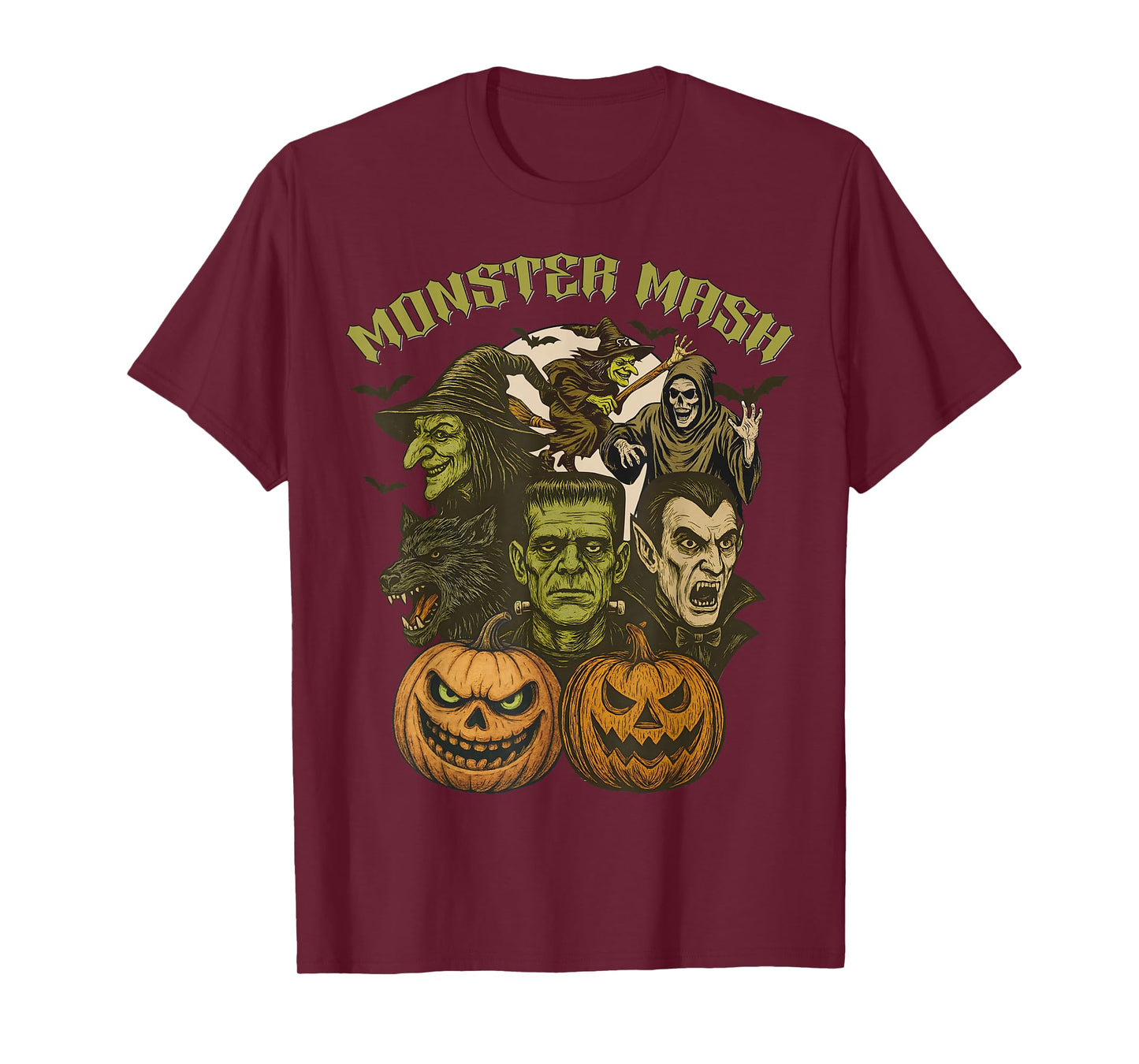 Monster Mash Retro Halloween Funny Monster Spooky Womens Men T-Shirt